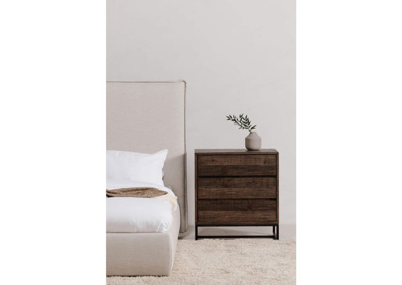 FR-1030-21 Elena 3 Drawer Nightstand Brown