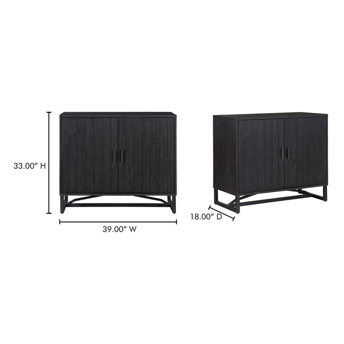 FR-1035-02 Sierra 2 Door Cabinet Black