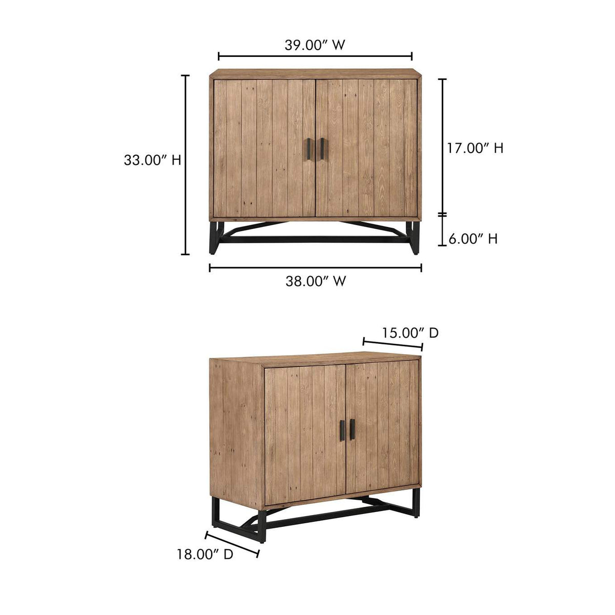 FR-1035-23 Sierra 2 Door Cabinet Natural