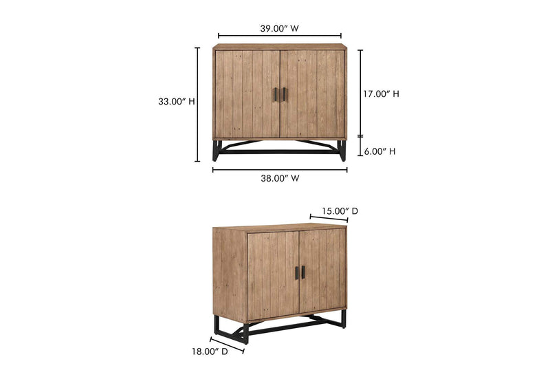 FR-1035-23 Sierra 2 Door Cabinet Natural