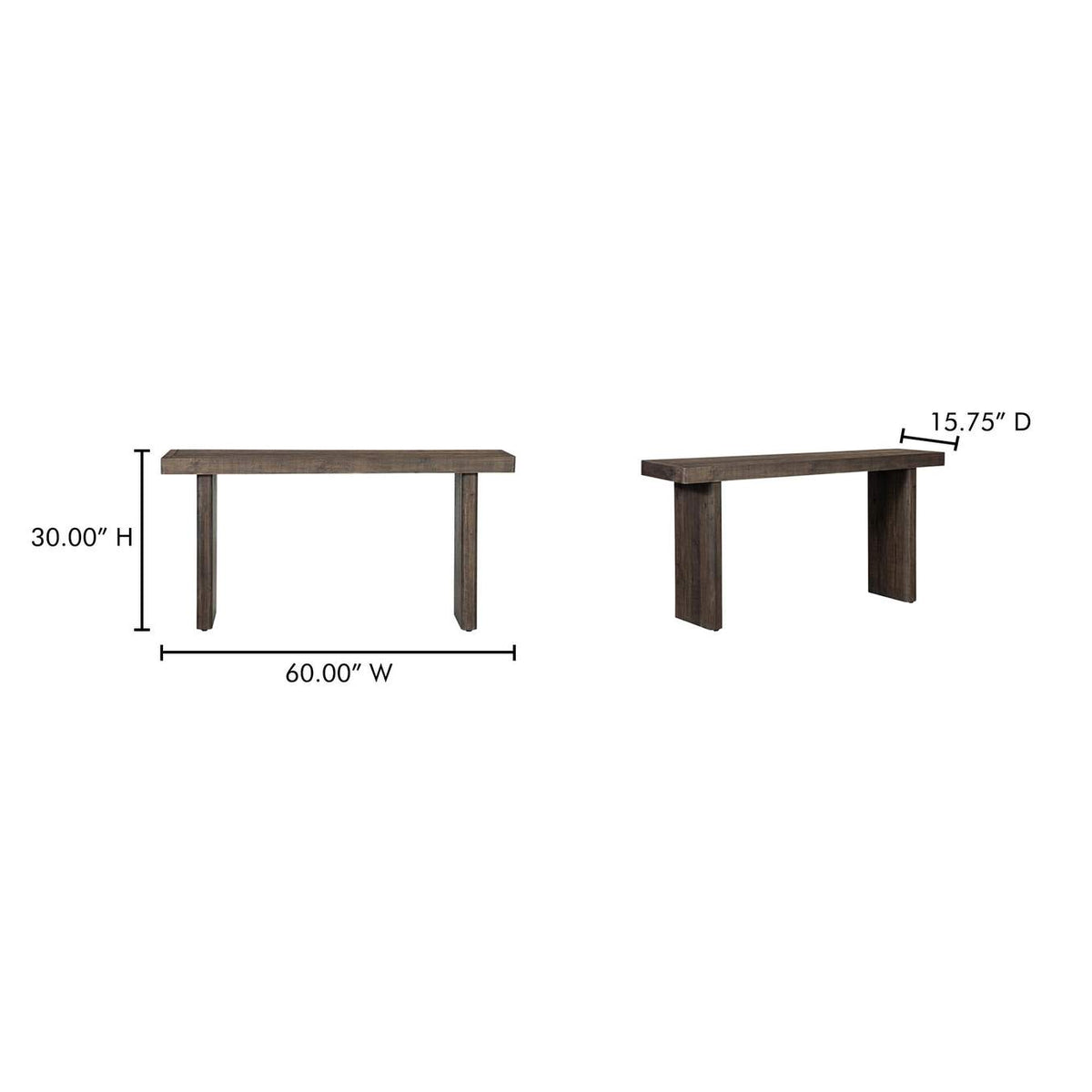 FR-1037-29 Monterey Console Table Aged Brown
