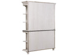 DLU-FC-BH Sunset Trading French Chic China Cabinet | Open Storage Display Shelves, Drawer and Doors | Antique White & Walnut Brown Wood | Dining Room, Kitchen Buffet Server & Hutch