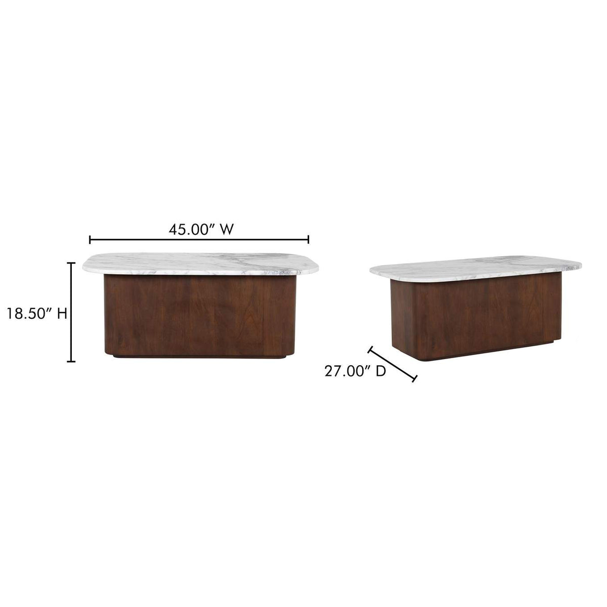 GK-1129-18-0 Dash Coffee Table White Calcatta Marble