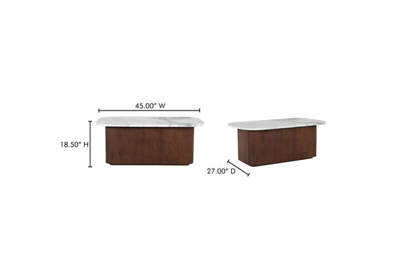 GK-1129-18-0 Dash Coffee Table White Calcatta Marble