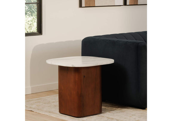 GK-1130-18-0 Dash Accent Table White Calacatta Marble