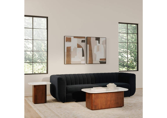 GK-1130-18-0 Dash Accent Table White Calacatta Marble
