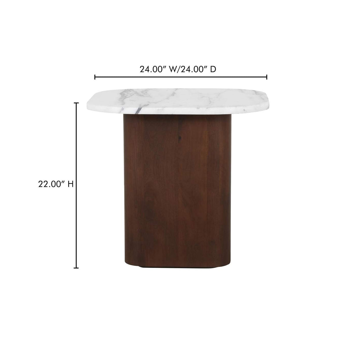 GK-1130-18-0 Dash Accent Table White Calacatta Marble