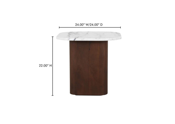GK-1130-18-0 Dash Accent Table White Calacatta Marble