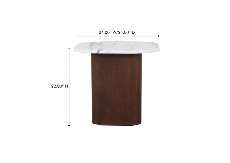 GK-1130-18-0 Dash Accent Table White Calacatta Marble