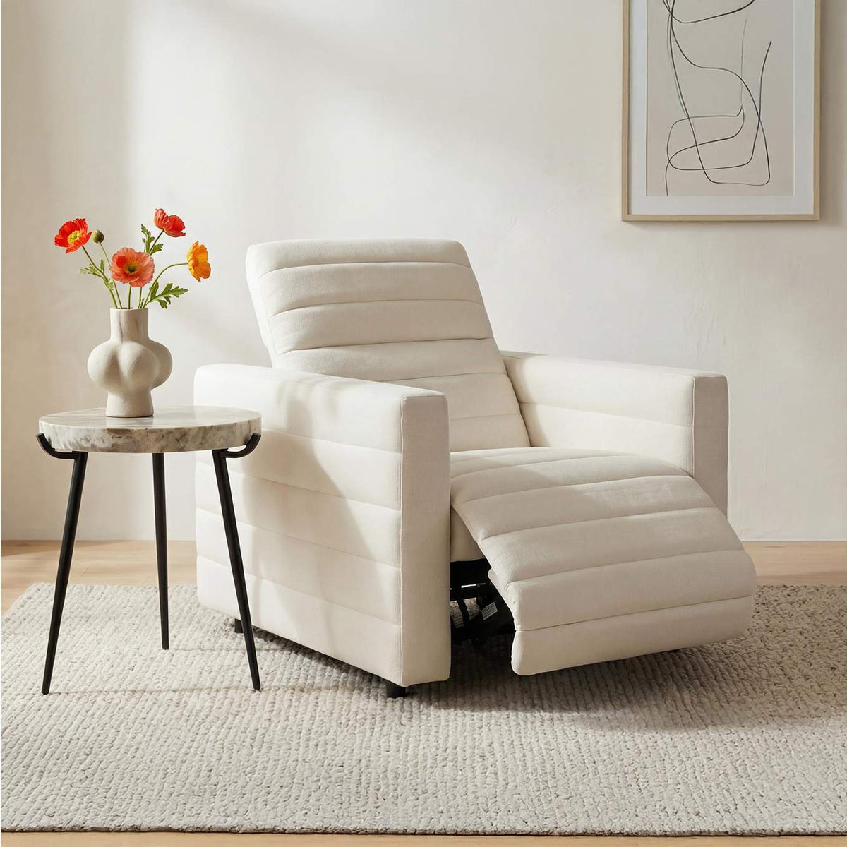 GO-1010-05 Juno Power Recliner Chair Off White