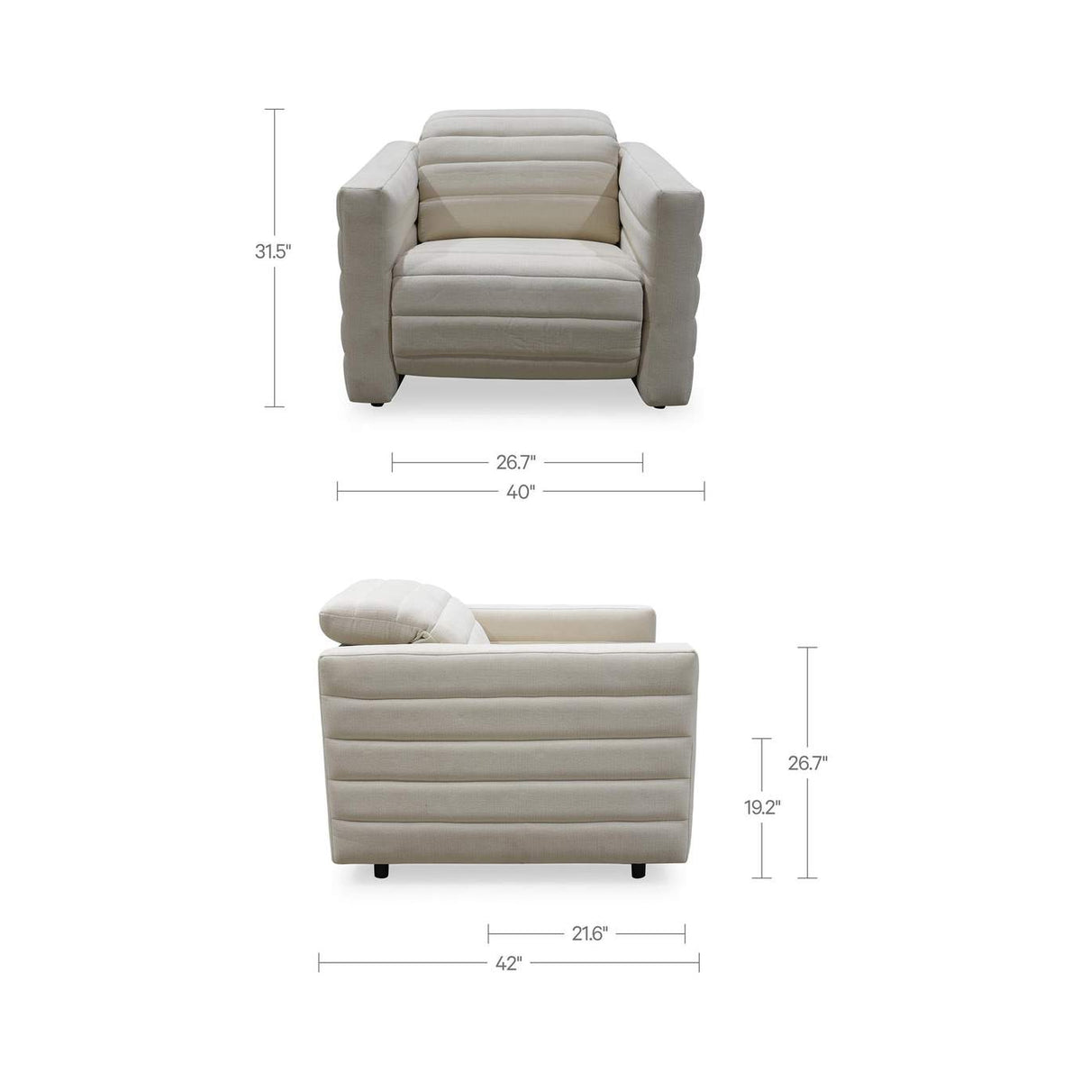 GO-1010-05 Juno Power Recliner Chair Off White