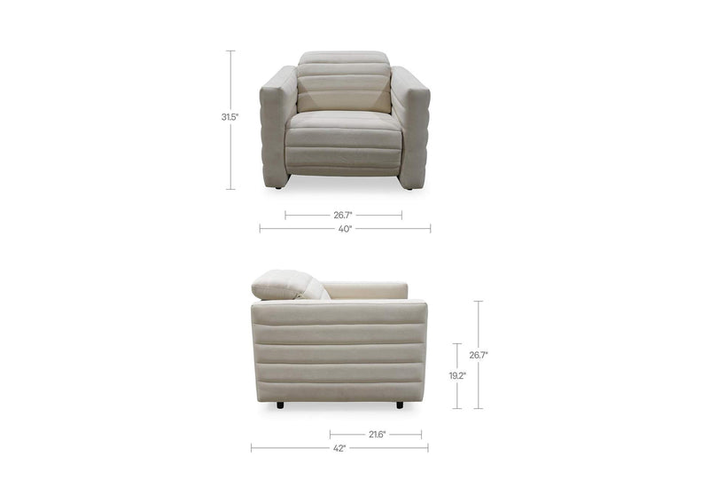 GO-1010-05 Juno Power Recliner Chair Off White