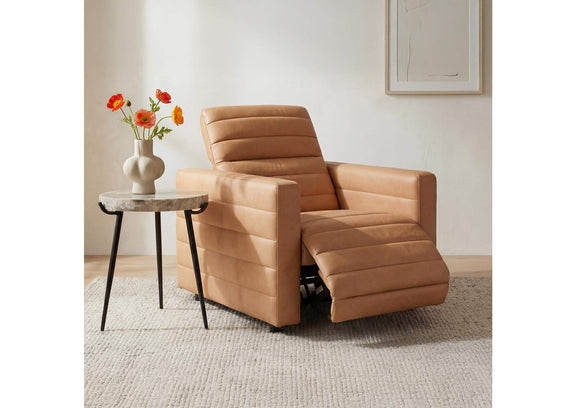 GO-1010-40 Juno Power Recliner Chair Tan Leather