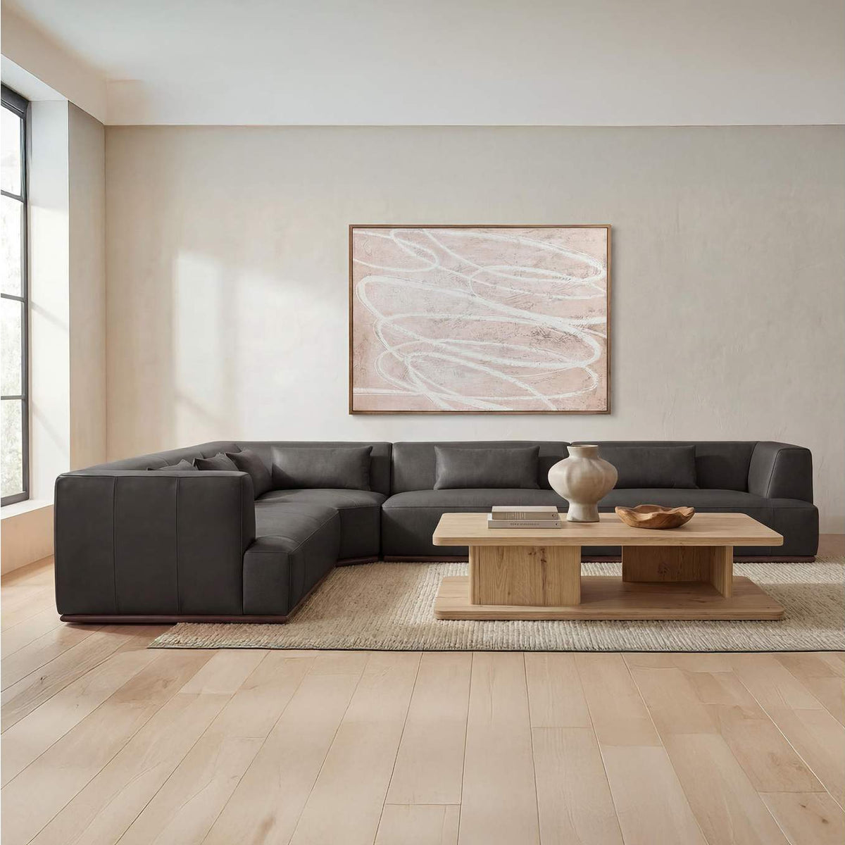 GO-1016-20-0 Clove L - Shaped Sectional Deep Brown