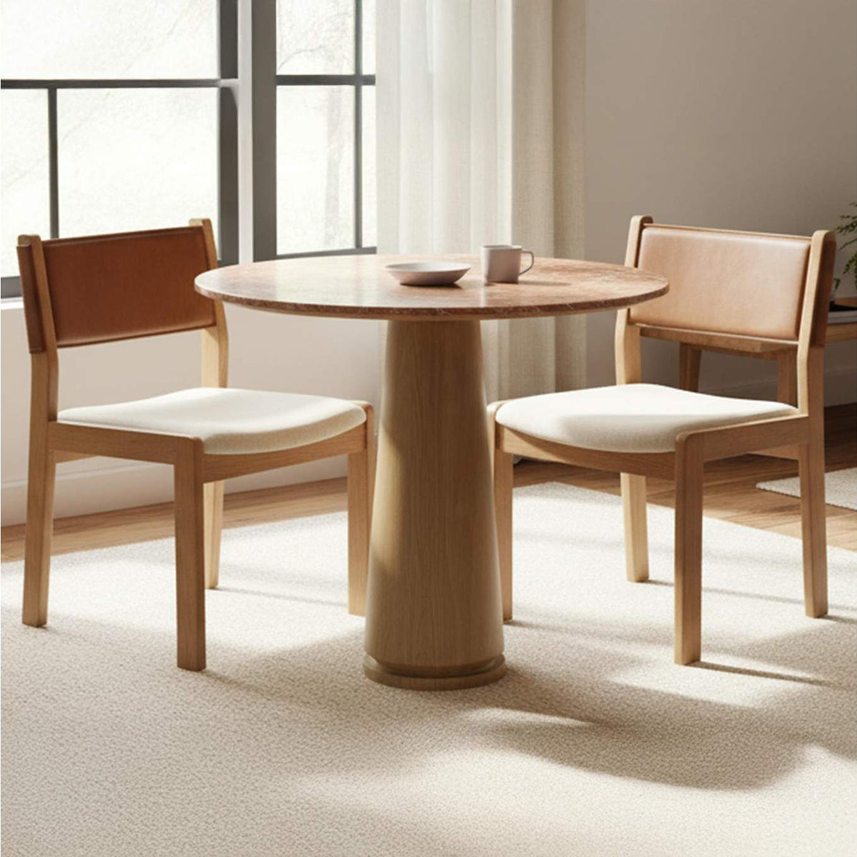 GO-1018-40 Carol Dining Chair Tan Leather Set of Two