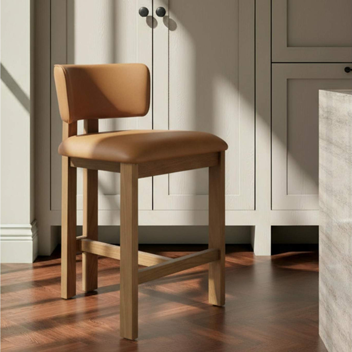 GO-1024-03 Morel Counter Stool Brown Leather