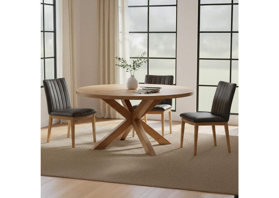 GO-1028-03 Demi Dining Chair Brown Leather - Set of Two
