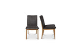GO-1028-03 Demi Dining Chair Brown Leather - Set of Two