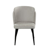 Grace Set of (2) Dining Chairs in Cream Polyester Fabric w/ Black Powder Coat Legs
