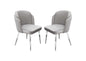 Grace Set of (2) Dining Chairs in Grey Velvet w/ Chrome Legs by Diamond Sofa