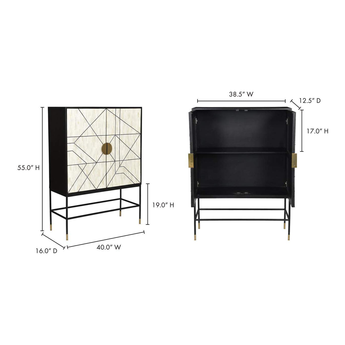 GZ-1136-37-0 Shaws Cabinet Cream and Black