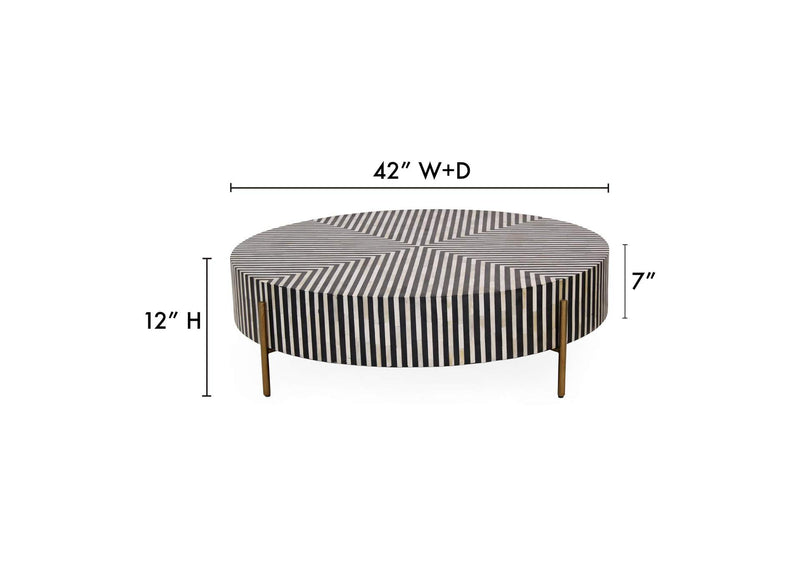 GZ-1139-37 Chameau Medium Coffee Table Black and White