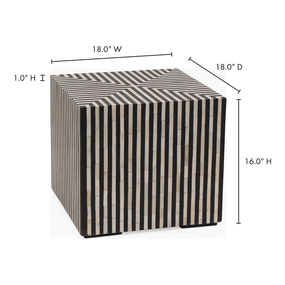 GZ-1149-37 Terning Side Table Black and White