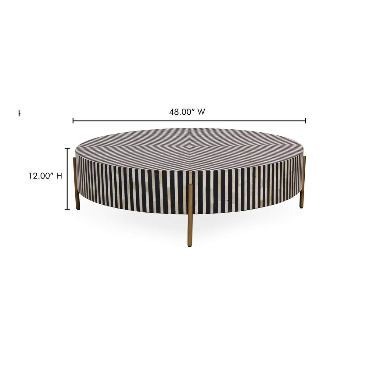 GZ-1151-37 Chameau Large Coffee Table Black and White