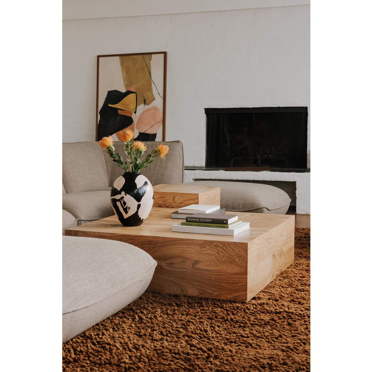 GZ-1158-03 Nash Coffee Table Honey Brown Burl