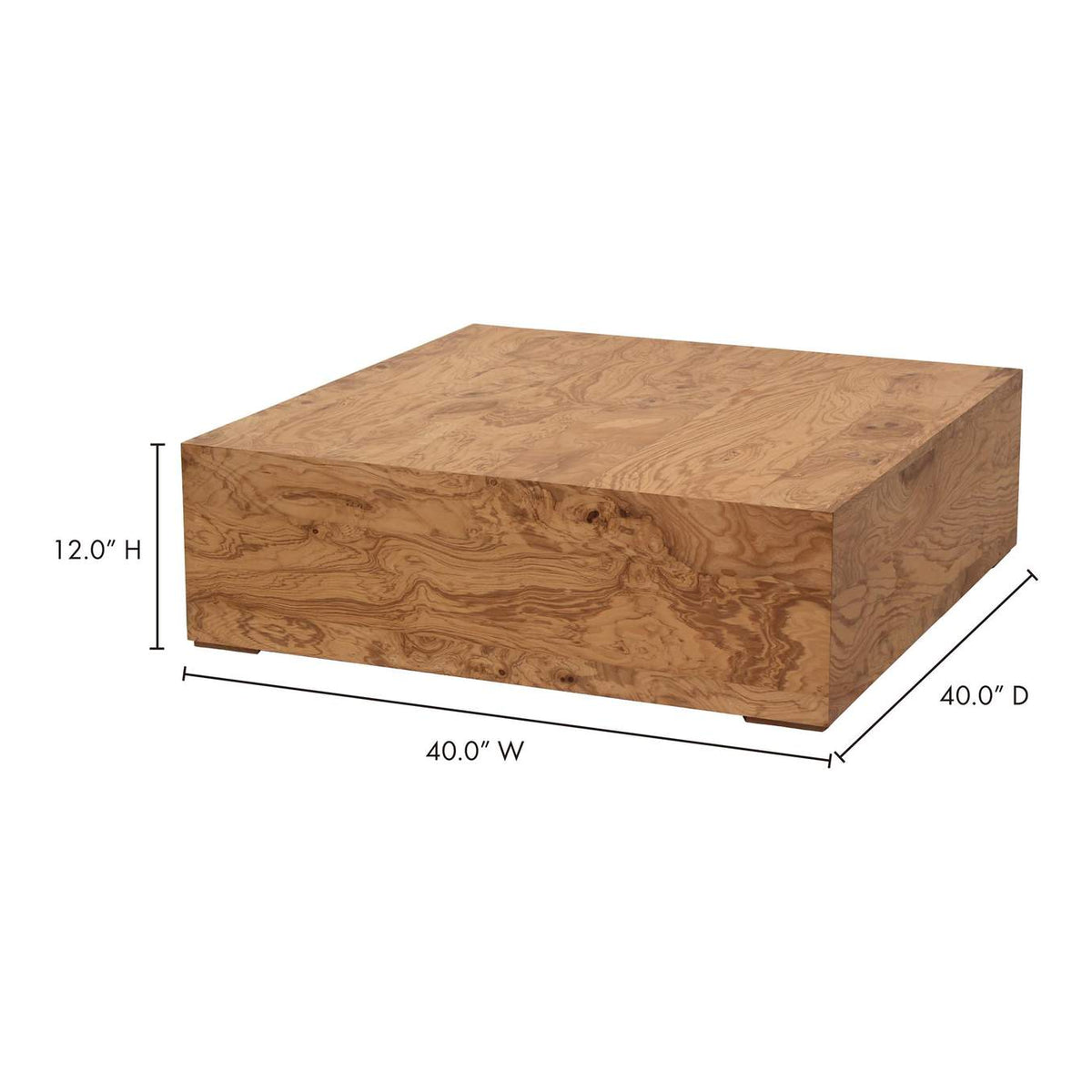 GZ-1158-03 Nash Coffee Table Honey Brown Burl