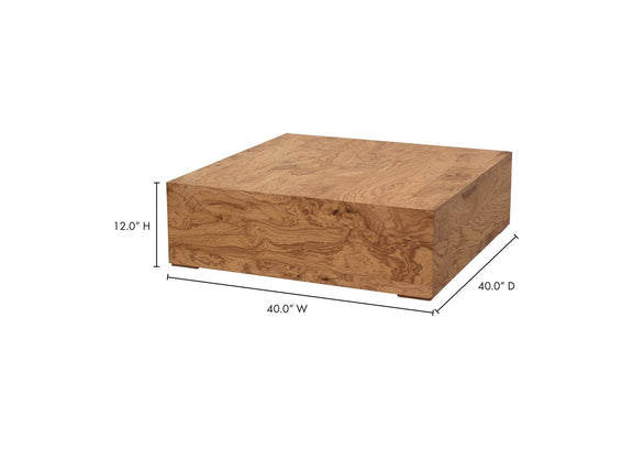 GZ-1158-03 Nash Coffee Table Honey Brown Burl
