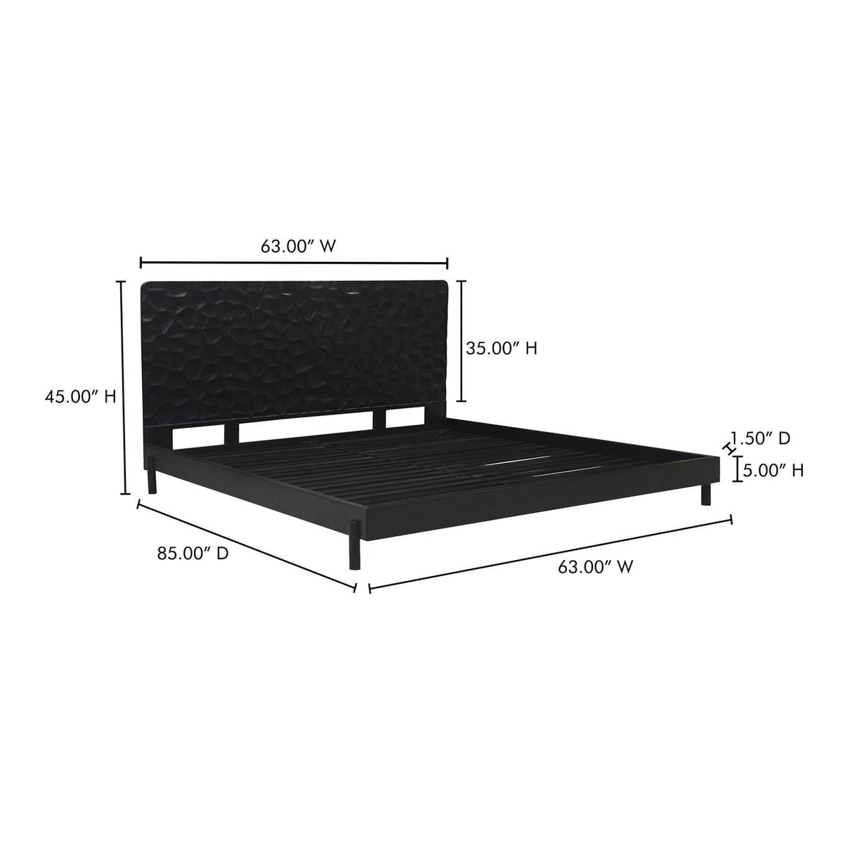 GZ-1160-02-0 Misaki Queen Bed Black