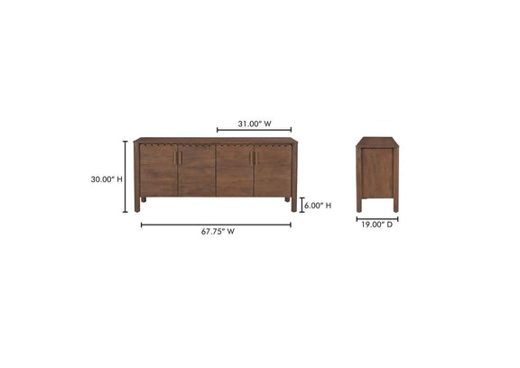 GZ-1165-03 Wiley 4 Door Sideboard Vintage Brown