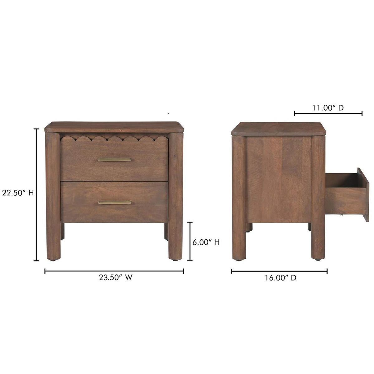 GZ-1171-03 Wiley Nightstand Vintage Brown