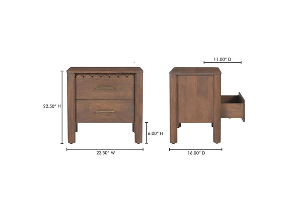 GZ-1171-03 Wiley Nightstand Vintage Brown
