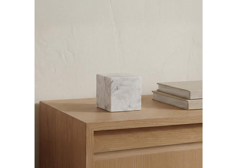 GZ-1172-18 Cora Cube Tabletop Accent Banswara Purple White Marble