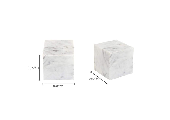 GZ-1172-18 Cora Cube Tabletop Accent Banswara Purple White Marble