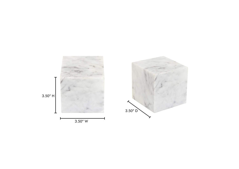 GZ-1172-18 Cora Cube Tabletop Accent Banswara Purple White Marble