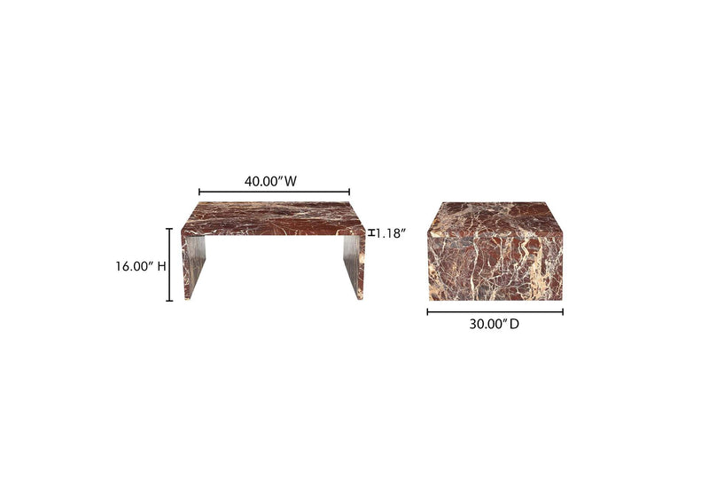GZ-1182-06-0 Rosa Coffee Table Rosso Levanto Marble