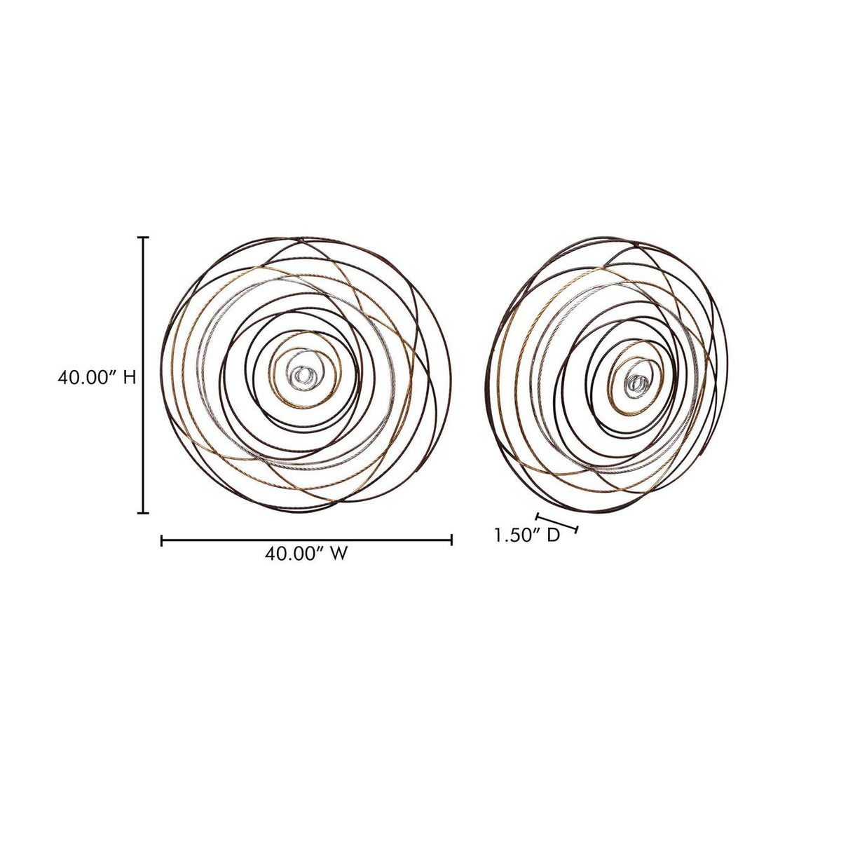 HW-1068-37 Iron Braid Wall Décor Mulitcolor