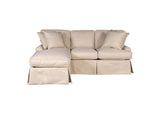 SU-117678-391084 Sunset Trading Horizon Slipcovered Sleeper Sofa with Reversible Chaise | Performance Fabric Washable Water-Resistant Stain-Proof | Tan