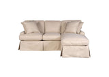 SU-117678-391084 Sunset Trading Horizon Slipcovered Sleeper Sofa with Reversible Chaise | Performance Fabric Washable Water-Resistant Stain-Proof | Tan