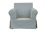 SU-114993-391043 Sunset Trading Horizon Slipcovered Swivel Rocking Chair | Performance Fabric Washable Water-Resistant Stain-Proof | Ocean Blue