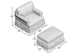 SU-117620-30-466082 Sunset Trading Horizon Slipcovered T-Cushion Chair with Ottoman | Linen