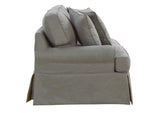 SU-117610-391094 Sunset Trading Horizon T-Cushion Slipcovered Loveseat | Performance Fabric Washable Water-Resistant Stain-Proof | Gray