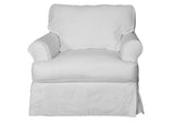 SU-117620-423080 Sunset Trading Horizon Slipcovered T-Cushion Chair | White