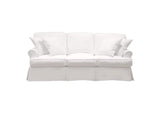 SU-117600-391081 Sunset Trading Horizon T-Cushion Slipcovered Sofa | Performance Fabric Washable Water-Resistant Stain-Proof | White