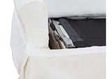 SU-117678-423080 Sunset Trading Horizon Slipcovered Sleeper Sofa with Reversible Chaise | Warm Whiteÿ