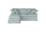 SU-117678-391043 Sunset Trading Horizon Slipcovered Sleeper Sofa with Reversible Chaise| Performance Fabric Washable Water-Resistant Stain-Proof | Ocean Blue