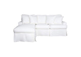 SU-117678-423080 Sunset Trading Horizon Slipcovered Sleeper Sofa with Reversible Chaise | Warm Whiteÿ